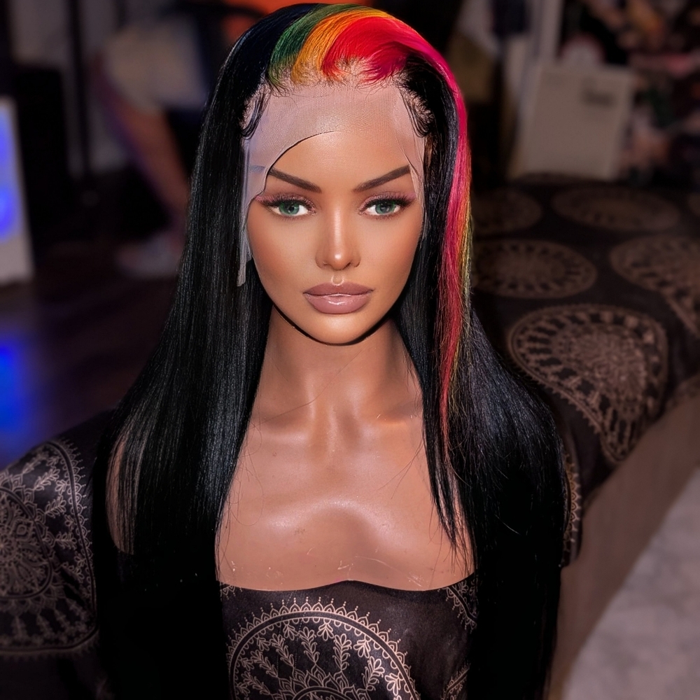 LACE FRONTAL RAINBOW HUMAN HAIR WIG
